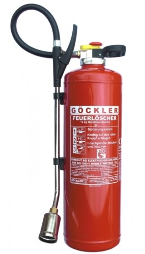 12 kg Göckler Metallbrand- Pulver- Auflade- Feuerlöscher DIN EN 3, Brandklasse: D